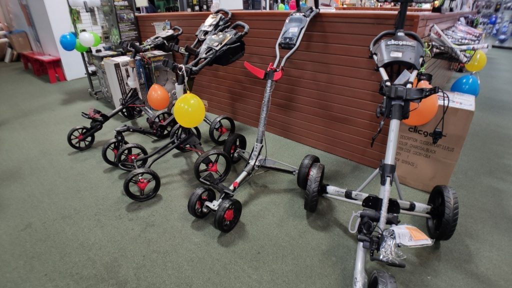 Golf Push Carts by the putting green