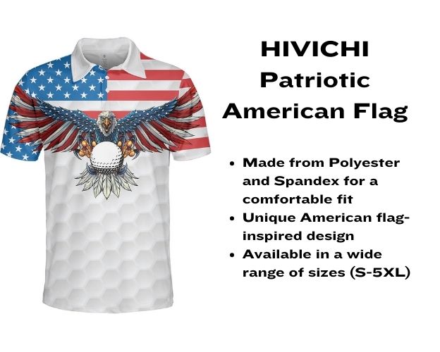 Mens 4th of July Shirts: 7 Best Picks for Patriotic Golf Attire in 2024 1 HIVICHI Patriotic American Flag Polo Shirt