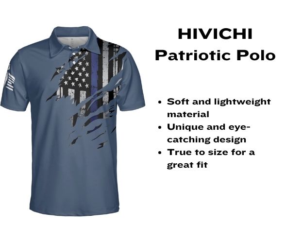 Mens 4th of July Shirts: 7 Best Picks for Patriotic Golf Attire in 2024 5 HIVICHI Patriotic Polo