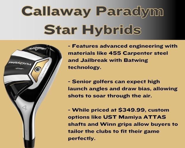 Callaway Paradym Star 4 Hybrid with bullet points 
