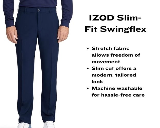 IZOD Slim-Fit Swingflex with bullet points
